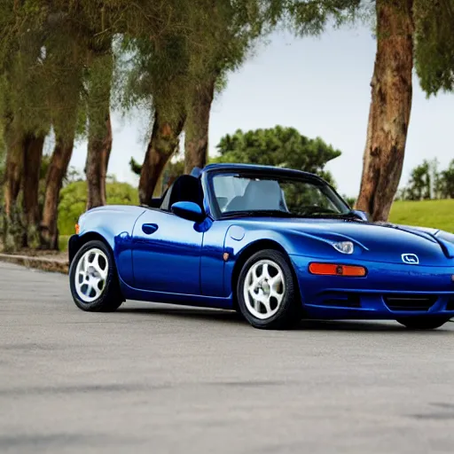 Image similar to two 1 9 9 3 mazda miatas kissing