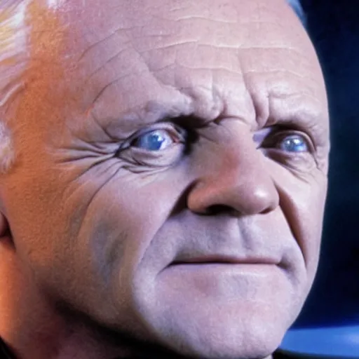 Prompt: anthony hopkins as the captain of starship enterprise