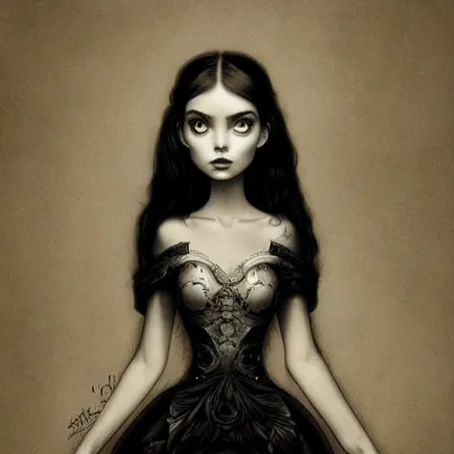 Image similar to Lofi beautiful portrait Pixar style by Joe Fenton and Stanley Artgerm and Tom Bagshaw and Tim Burton