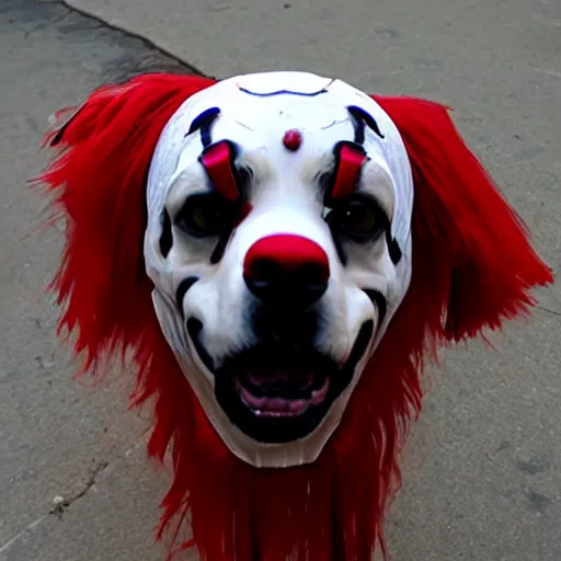 Image similar to a canine Pennywise, realistic