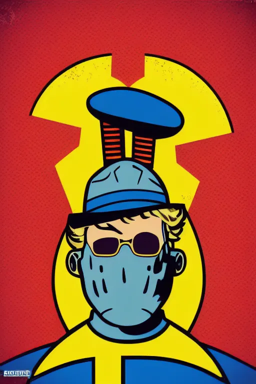 Image similar to fallout 7 6 retro futurist illustration art by butcher billy, sticker, colorful, illustration, highly detailed, simple, smooth and clean vector curves, no jagged lines, vector art, smooth andy warhol style