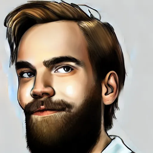 Prompt: portrait of pewdiepie