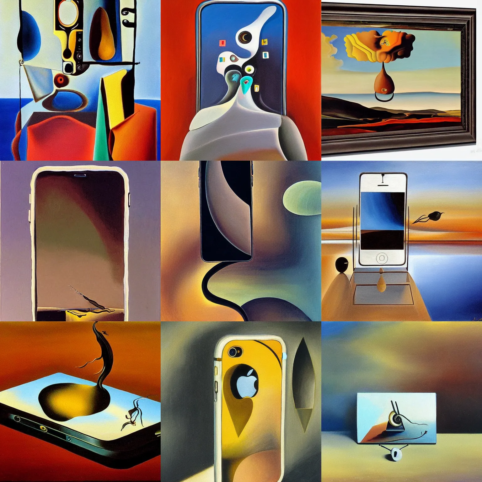 Prompt: a painting of an iphone by salvador dali