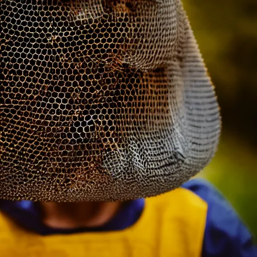 Image similar to a huge beehive larger than a human, very detailed, shot in canon 50mm f/1.2