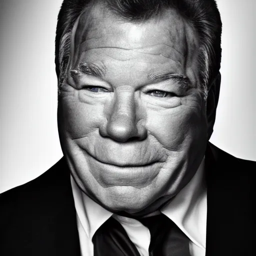 Prompt: dslr photography of william shatner, head and shoulders photography, cinematic, studio portrait