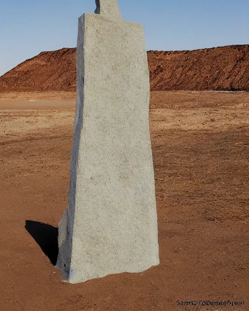 Prompt: surrealist pagan monument in the desert, strange surrealism, clean