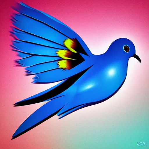 Prompt: An electric blue dove. Colourful. High detail. Unreal 5. God. digital art