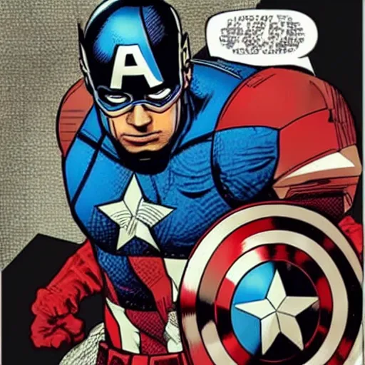 Prompt: Captain America as a cyborg