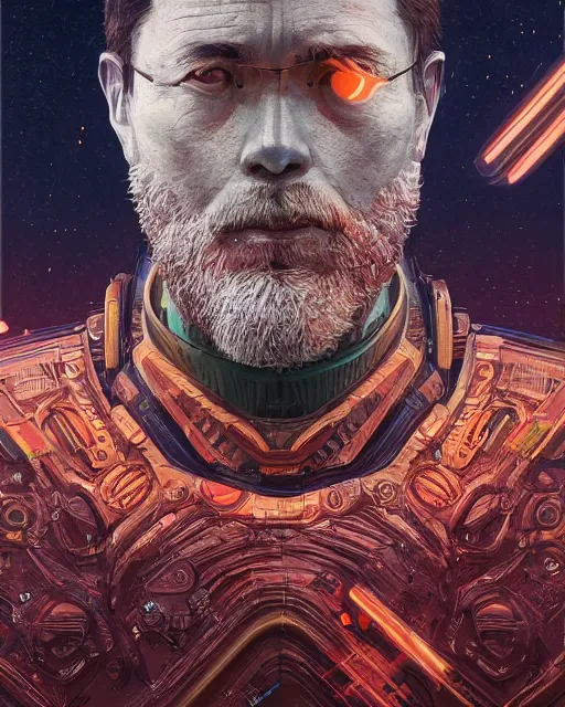 Image similar to portrait of a jupiter man. intricate abstract. intricate artwork. by tooth wu, wlop, beeple, dan mumford. trending on artstation, greg rutkowski very coherent symmetrical artwork. cinematic, hyper realism, high detail, octane render, 8 k, iridescent accents