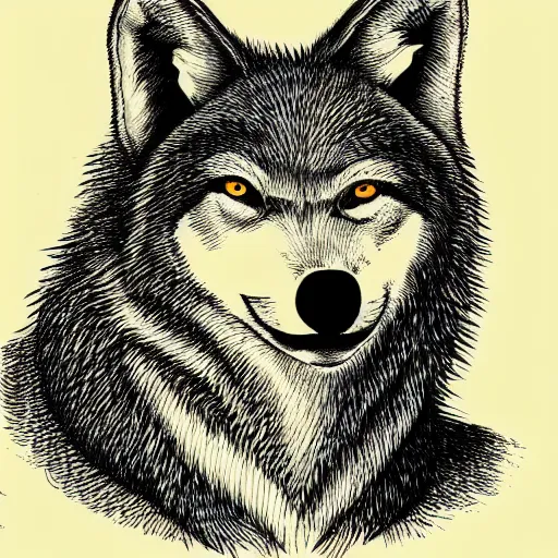 Prompt: portrait of retarded wolf, propaganda style