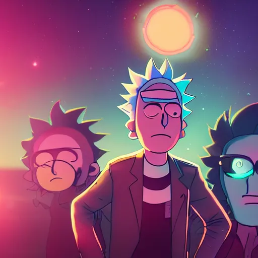 Rick and Pink Clouds Art Wallpapers - Rick and Morty Wallpapers