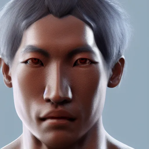 Prompt: dark skinned japanese man, extreme detail, octane render, artstation, unreal engine