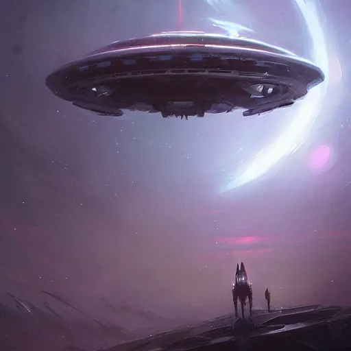 Image similar to alien mothership by Greg Rutkowski