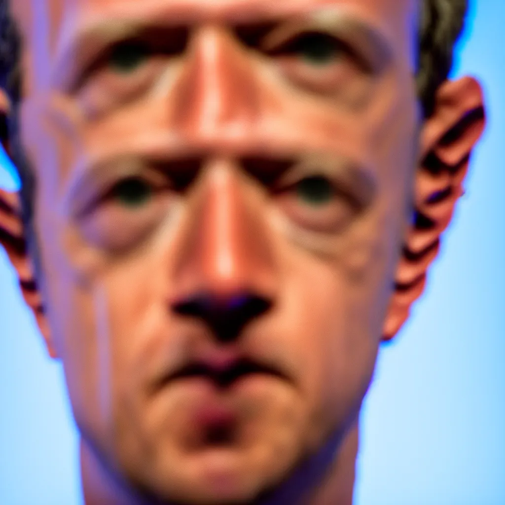 Image similar to one mark zuckerberg staring into your soul, photo, 4 k