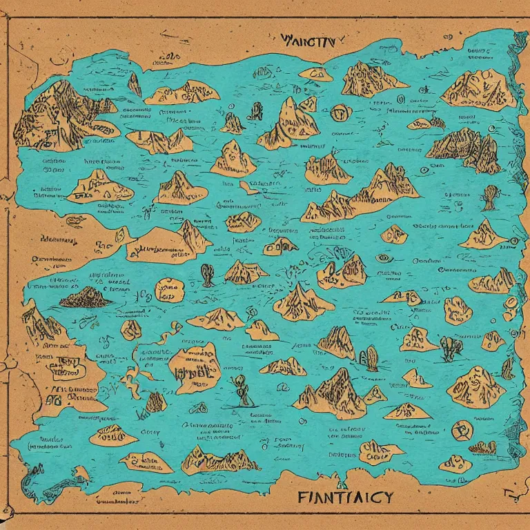 Image similar to imaginary map of a fantacy world, drawing of different elements in the lands, different realms, blueprint, infographic, on paper, natural colors, vintage, with notes, highly detailed, trending on artstation, beautiful