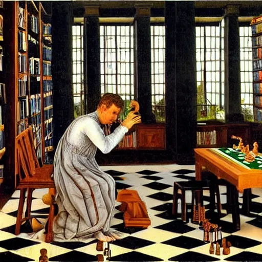 highly detailed painting of magnus carlsen playing