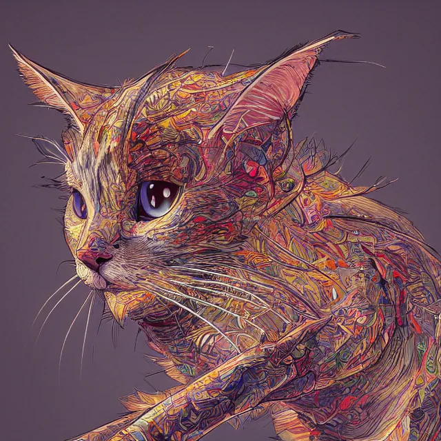 Prompt: the portrait of neutral good colorful cat, elegant, skinny gravure idol, an ultrafine hyperdetailed illustration by kim jung gi, irakli nadar, intricate linework, sharp focus, bright colors, octopath traveler, final fantasy, unreal engine 5 highly rendered, global illumination, radiant light, detailed and intricate environment