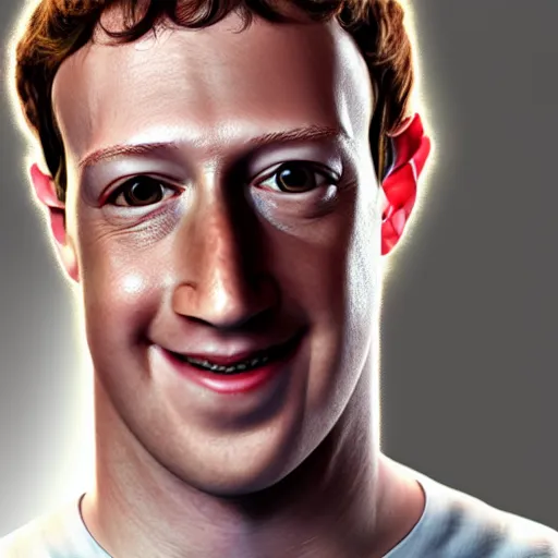 Prompt: mark Zuckerberg with large eye starring at the camera menacingly while smiling , creepy, octane render, studio light, detailed picture