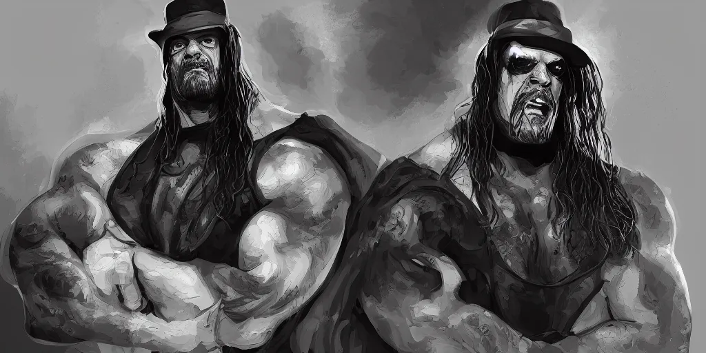 Image similar to wrestler the undertaker, digital painting, highly detailed, trending on artstation, high resolution