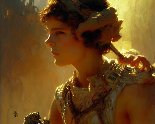 Prompt: the art of painting. highly detailed painting by gaston bussiere, craig mullins, j. c. leyendecker 8 k