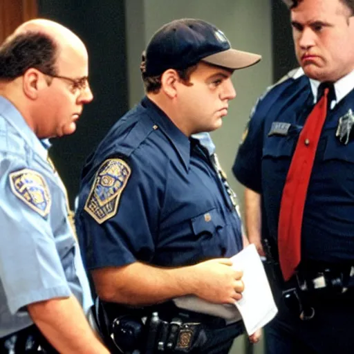 Prompt: George Costanza on law and order special victims unit being arrested