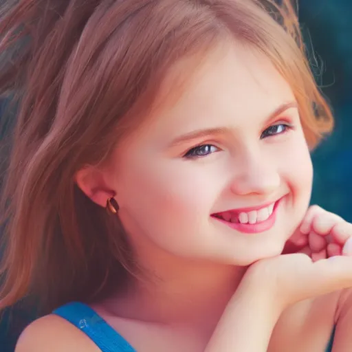 Image similar to beautiful childhood girlfriend smiling beautifully realistic