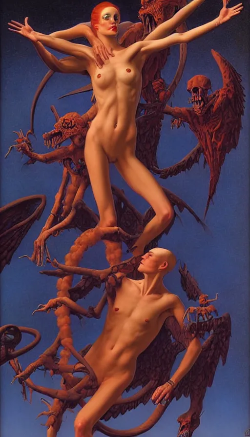 Image similar to the two complementary forces that make up all aspects and phenomena of life, by Gerald Brom,