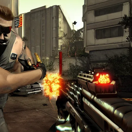 Image similar to Duke Nukem in Among Us, screenshot