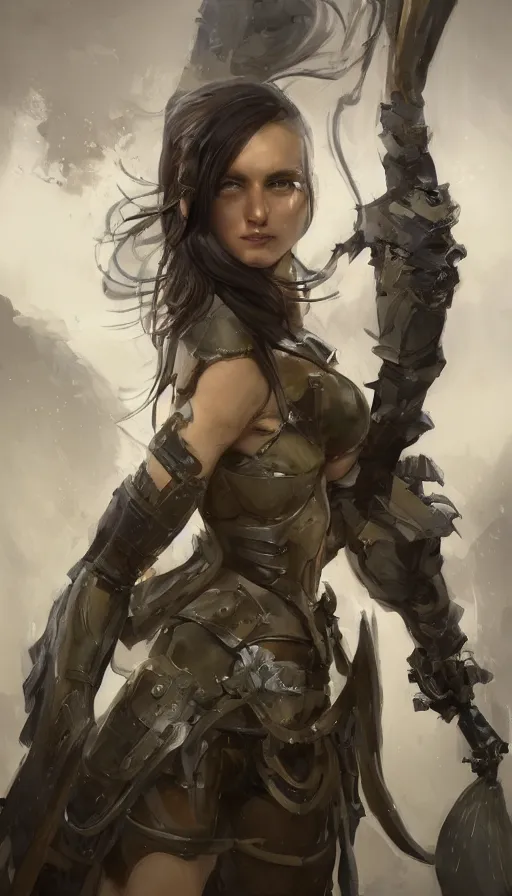 Prompt: a professional portrait of an attractive young female, partially clothed in battle armor, olive skin, long dark hair, beautiful bone structure, symmetrical facial features, intricate, elegant, digital painting, concept art, illustration, sharp focus, from Metal Gear, in the style of Ruan Jia and Mandy Jurgens and GregRutkowski and William-Adolphe Bouguerea, 3:4 ratio