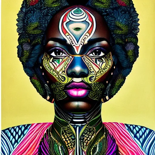 beautiful painted portrait of a gorgeous black woman, | Stable ...