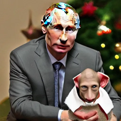 Prompt: Vladimir Putin as Dobby the Elf