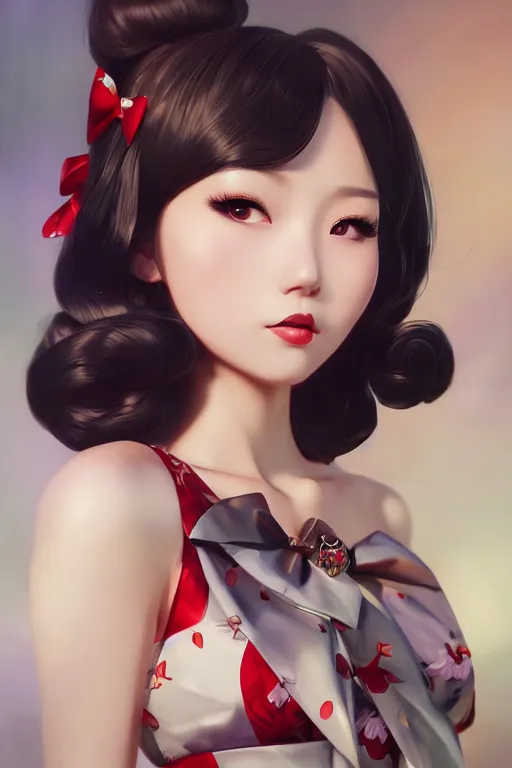 Image similar to a pin up and beautiful fashion charming dreamlke japan girl with lv jewelry, character art, art by artgerm lau and wlop and and ilya kuvshinov and john singer sargent, hyperdetailed, 8 k realistic, symmetrical, frostbite 3 engine, cryengine, dof, trending on artstation, digital art