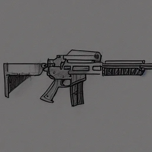 Premium Vector  American style assault rifle sketch vector
