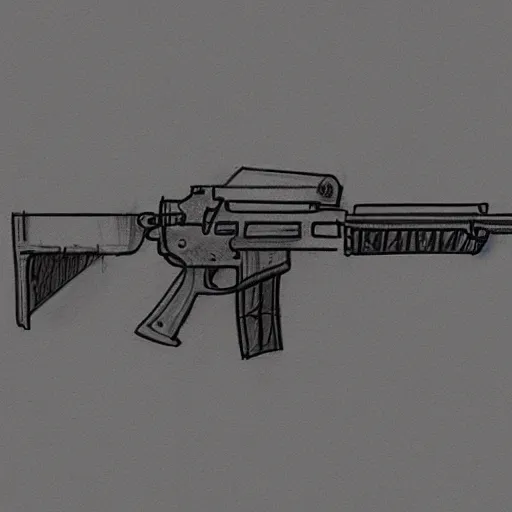 assault rifle drawings