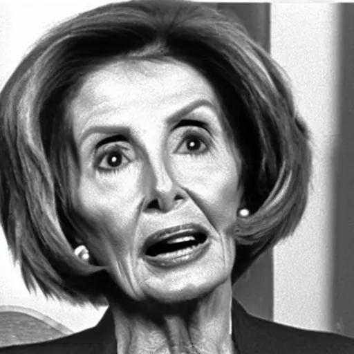 Image similar to found footage of monster that looks like nancy pelosi