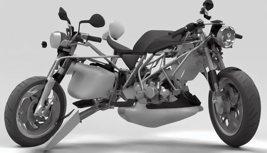 Image similar to A 3D rendered Motorcycle