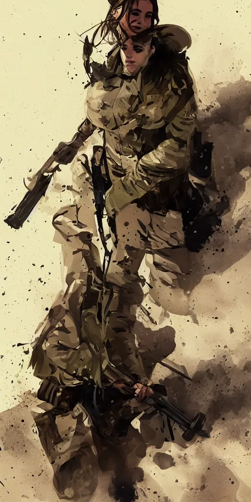 Prompt: a female peshmerga turning into a wolf, by Rafael Albuquerque, trending on Artstation