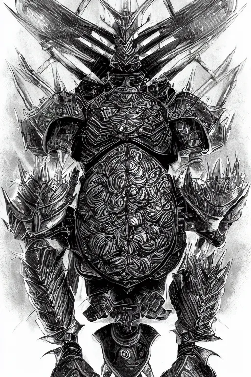 Prompt: artichoke armoured warrior, symmetrical, highly detailed, digital art, sharp focus, trending on art station, kentaro miura art style