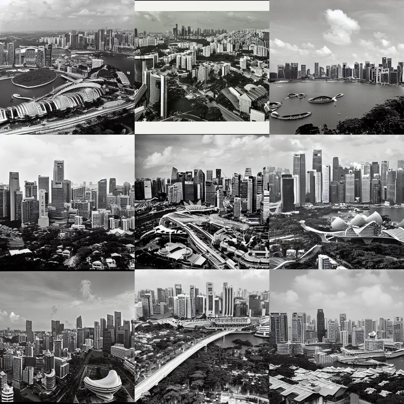 Prompt: photo of singapore city taken by ansel adams