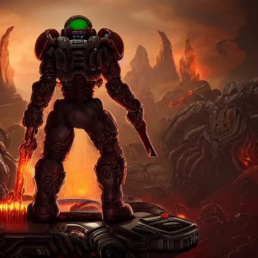 Image similar to character from doom 2 0 1 6, doom eternal