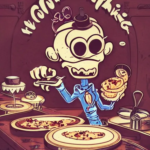 Prompt: evil anthropomorphic cookie cooking a bunch of cookies, in the kitchen, cuphead, painterly, logo, graffiti, elegant, highly detailed, digital art, art by jc leyendecker and sachin teng