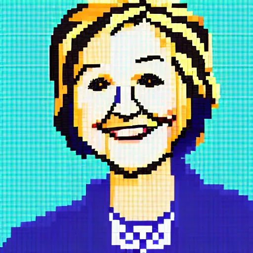Image similar to microsoft paint pixel art of hillary clinton
