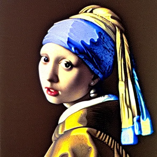 Prompt: girl with a pearl earring by h r giger