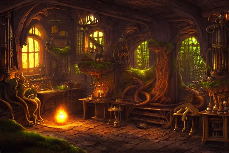 Image similar to an elaborate and detailed scene from salamandastron by brian jacques, detailed, fantasy concept art, cinematic lighting, beautiful