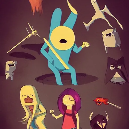 Image similar to “adventure time character design by esad ribic”