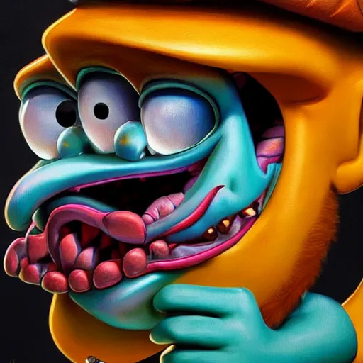 Image similar to an ultra fine detailed painting of an aaahh!!! real monsters taxi driver by james gurney, featured on zbrush central, sots art, behance hd, reimagined by industrial light and magic h 7 0 4