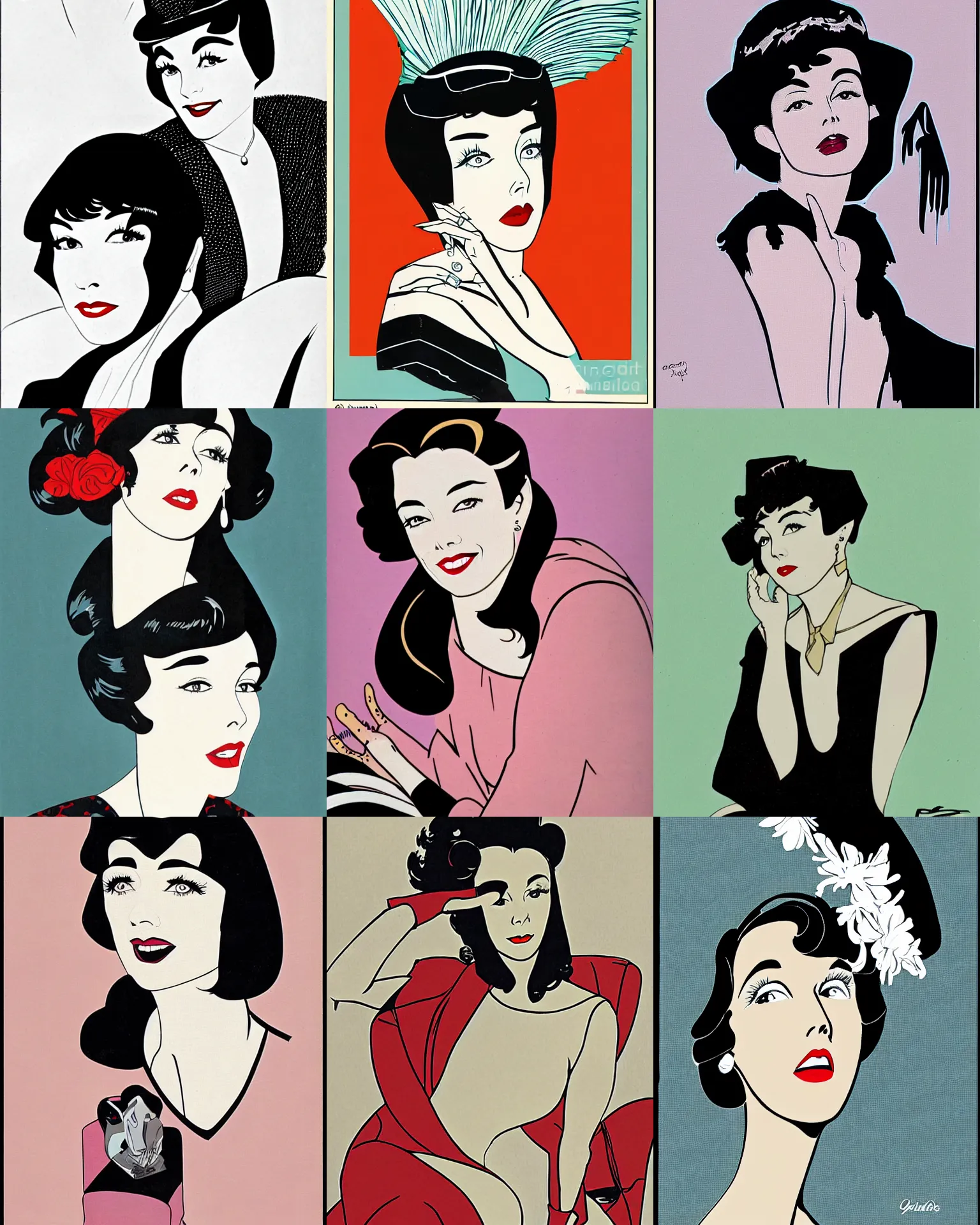 Prompt: Colleen Moore portrait by Patrick Nagel