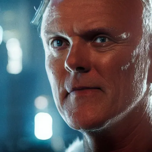 Image similar to Anthony Head as Cyberpunk Uther