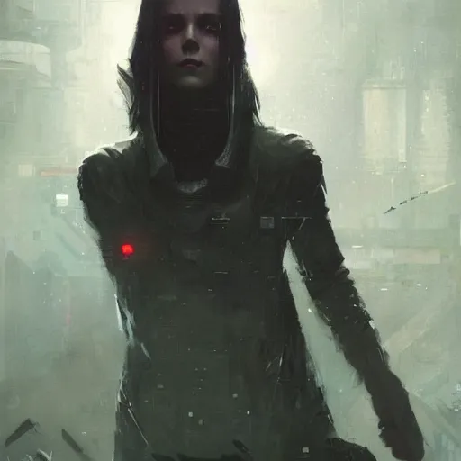 Image similar to neuromancer, painted by greg rutkowski