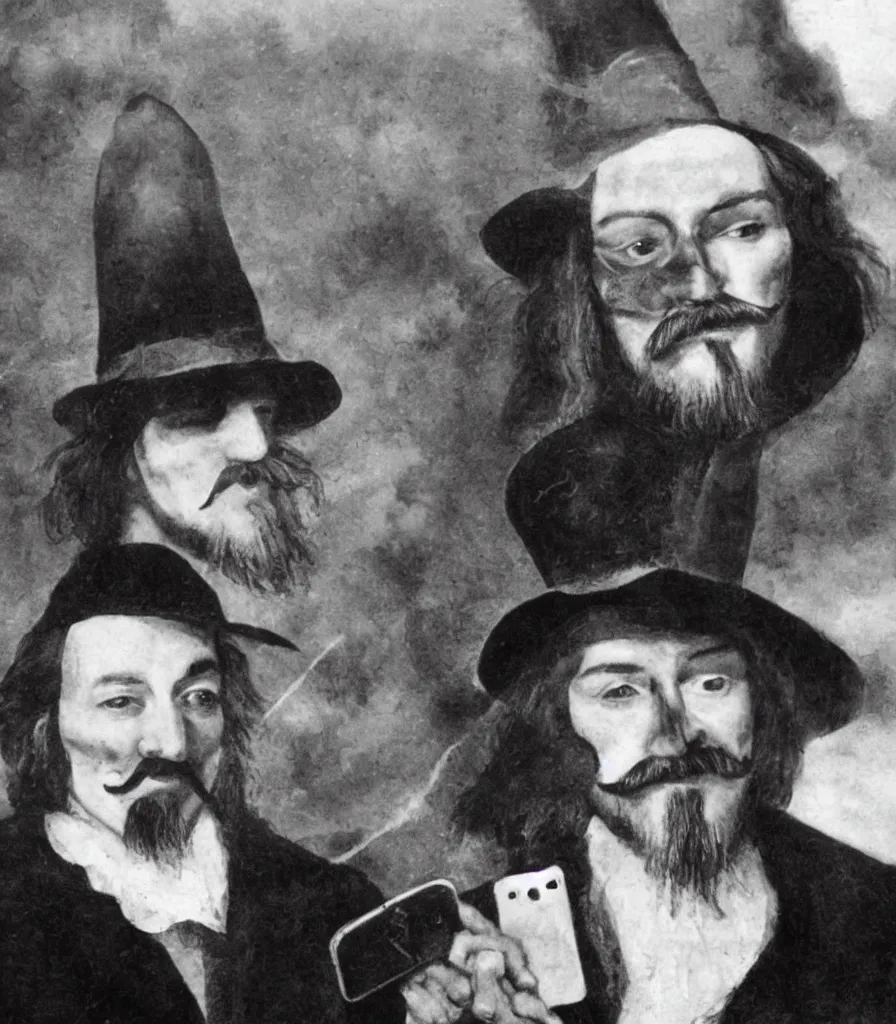 Prompt: selfie as taken by a Guy Fawkes on the 5th of november